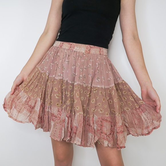 Vintage 90s Exclusif by Whispers Pink Floral Skirt - Picture 1 of 4